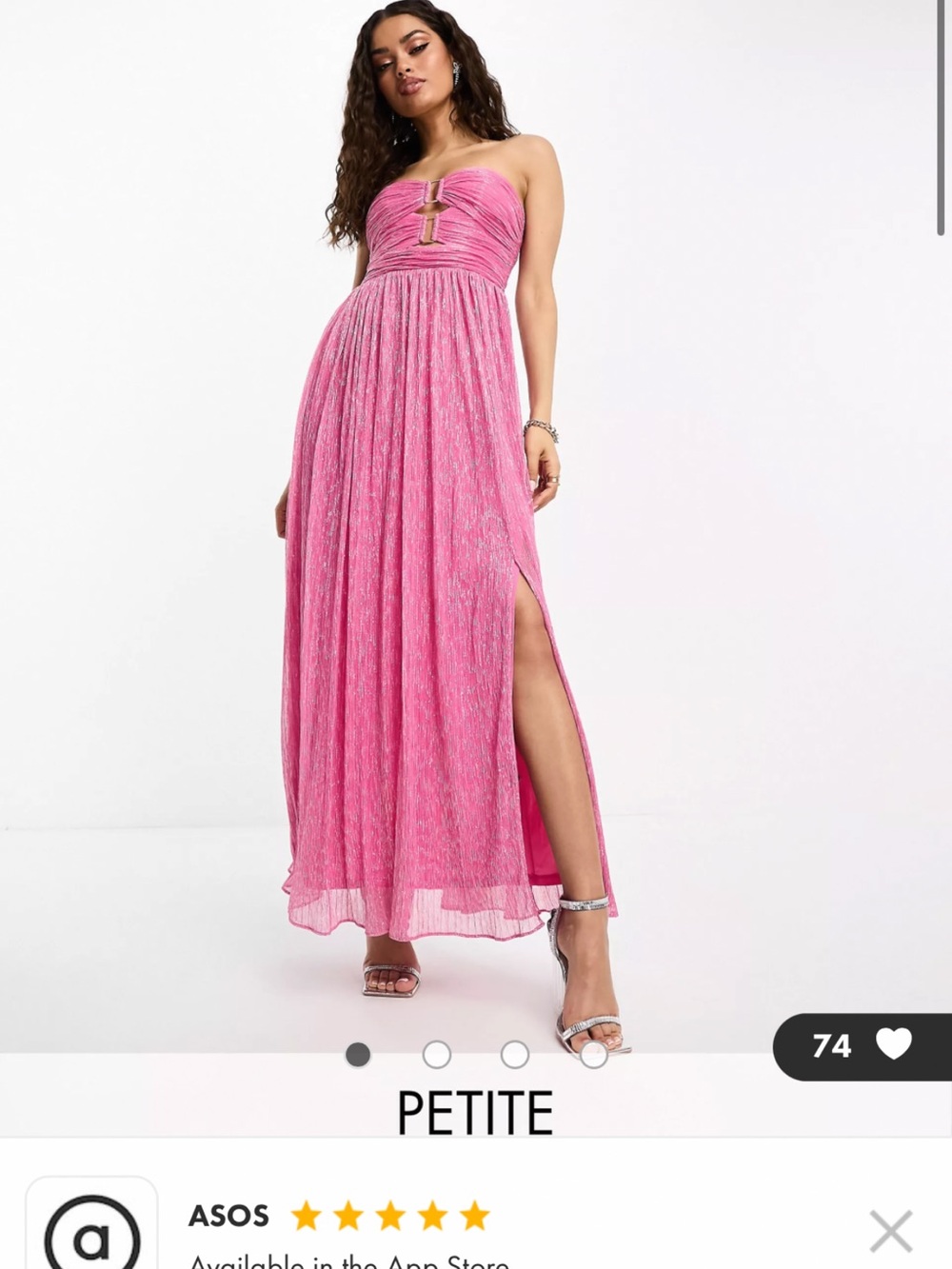 Ever New Pink Pleated Strapless Maxi Dress